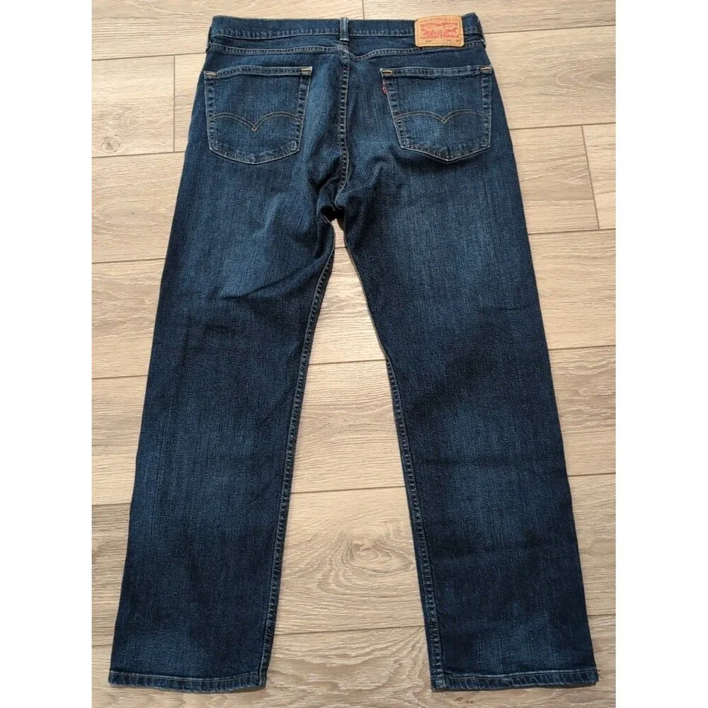LEVI'S 505 MENS DENIM BLUE JEANS SIZE 36X30 STRAIGHT REGULAR FIT MEDIUM WASH EUC